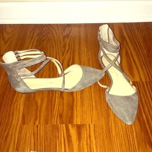 Jessica Simpson suede grey pointy ballet flats